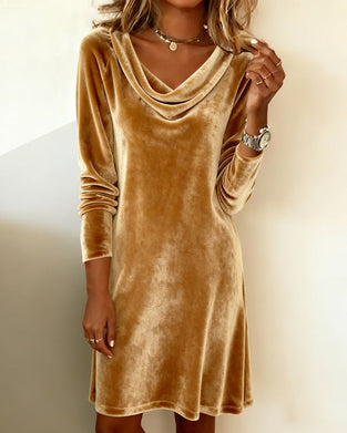 Fashionable Cowl Neck Dress
