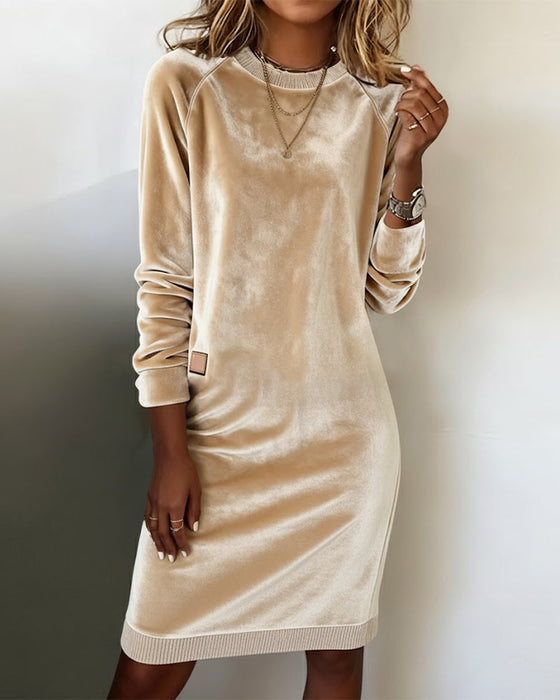 Fashionable Round Neck Long Sleeve Dress