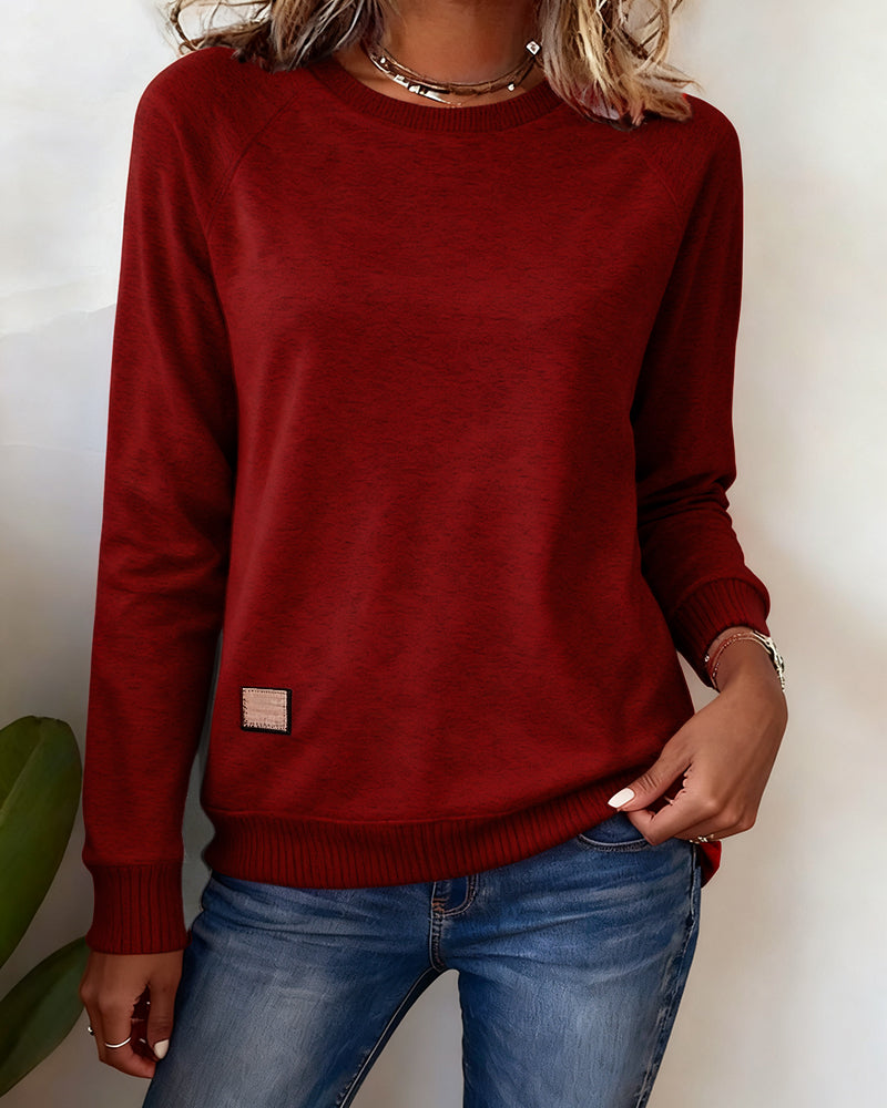 Round Neck Fashionable Casual Sweatshirt