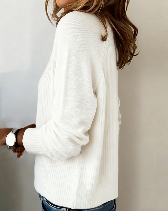 Stylish Button Raglan Sleeve Pullover