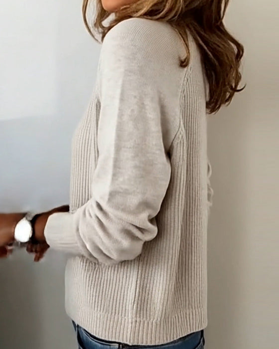 Stylish Button Raglan Sleeve Pullover