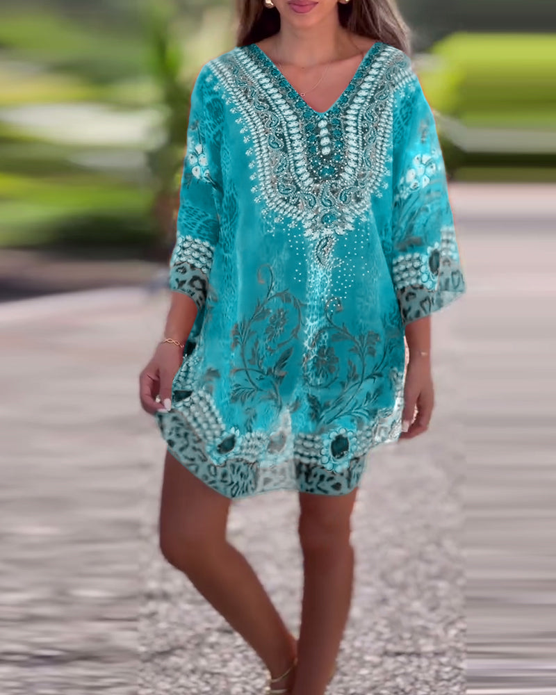 Ethnic Print Blouse