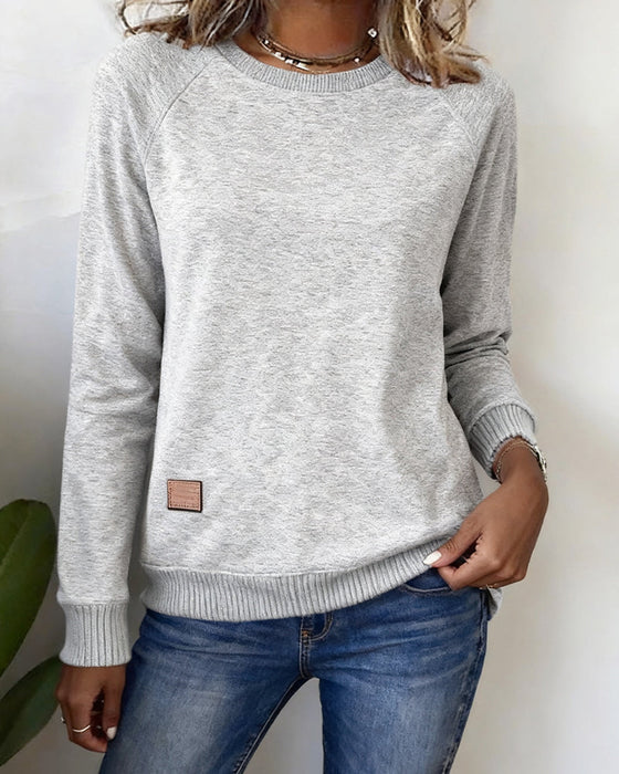 Round Neck Fashionable Casual Sweatshirt