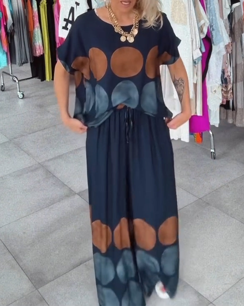 Street Fashion Casual Print Two-Piece Set