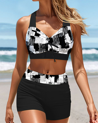 Fashion Printed Boyshort Bikini