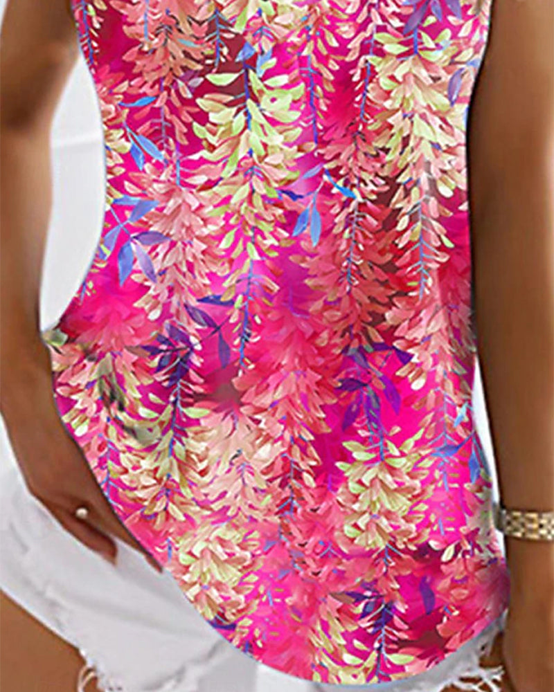 Botanical print tank top