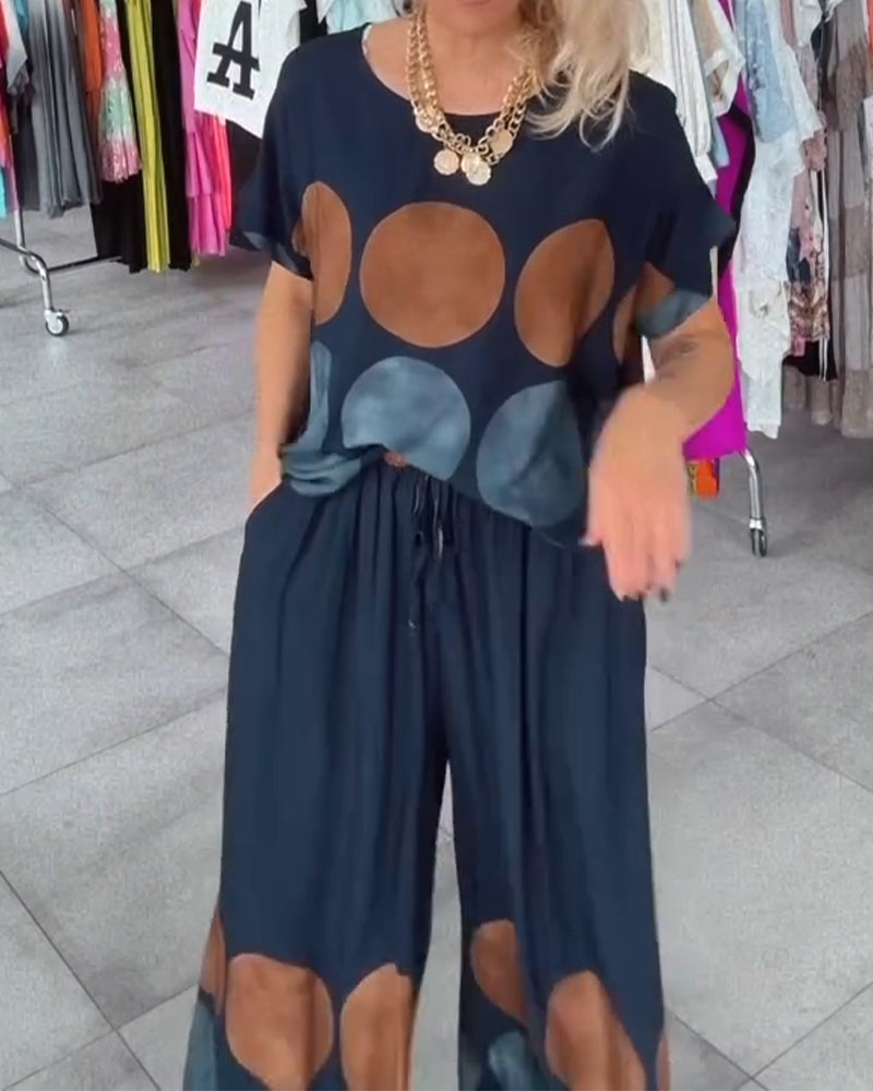Street Fashion Casual Print Two-Piece Set