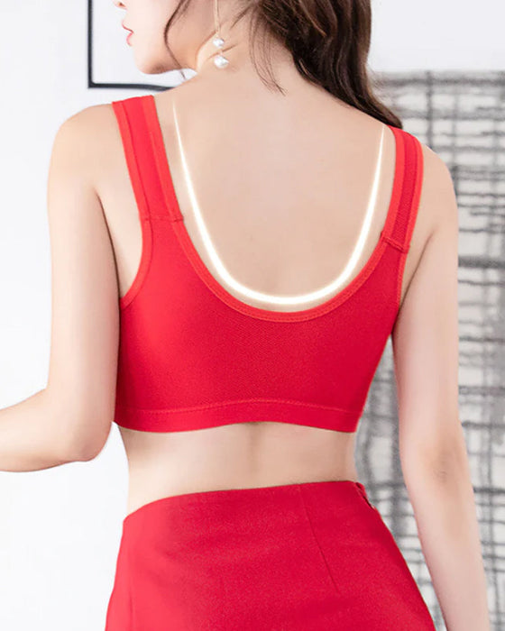 Front button breathable skin-friendly cotton bra