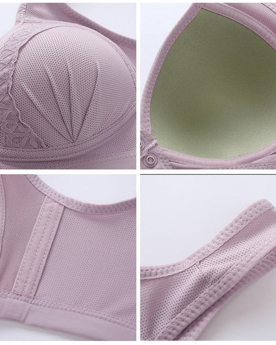 Front button breathable skin-friendly cotton bra