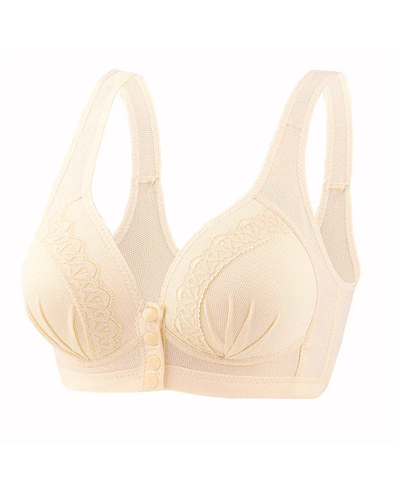 Front button breathable skin-friendly cotton bra
