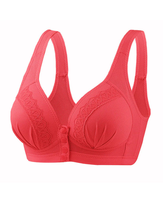 Front button breathable skin-friendly cotton bra