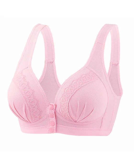 Front button breathable skin-friendly cotton bra