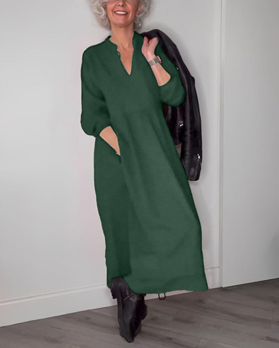 V-neck Elegant Long Sleeve dress