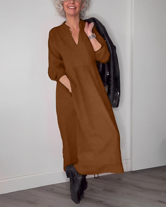 V-neck Elegant Long Sleeve dress