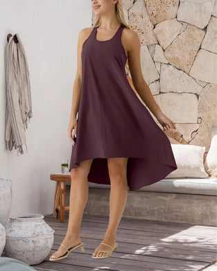 Built In Bra Irregular Sleeveless Vest Dress