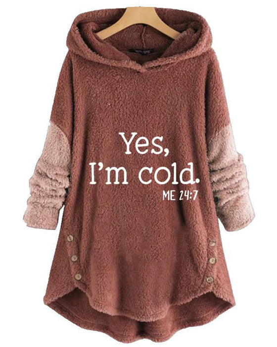Casual Long Sleeve Hoodie Printed Tunic Top