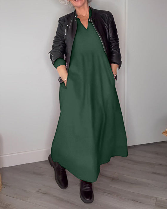 V-neck Elegant Long Sleeve dress