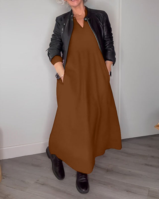 V-neck Elegant Long Sleeve dress