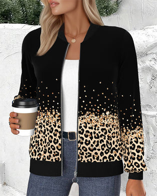 Positioning Leopard Print Coat