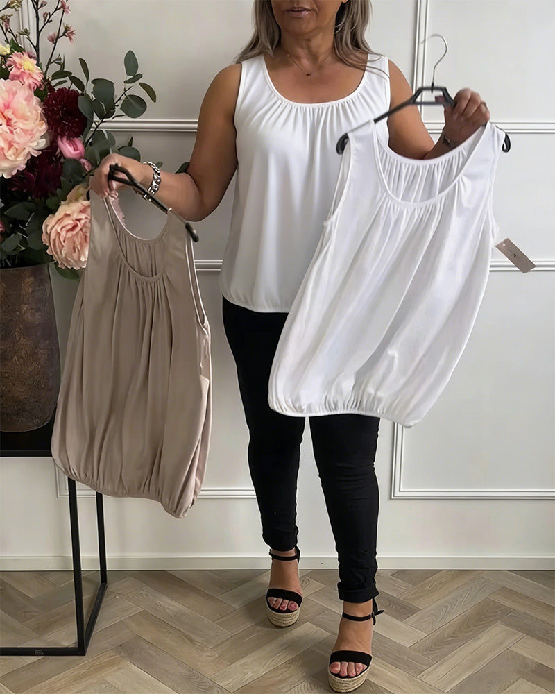 Bulit In Bra U-neck Casual Tank Top