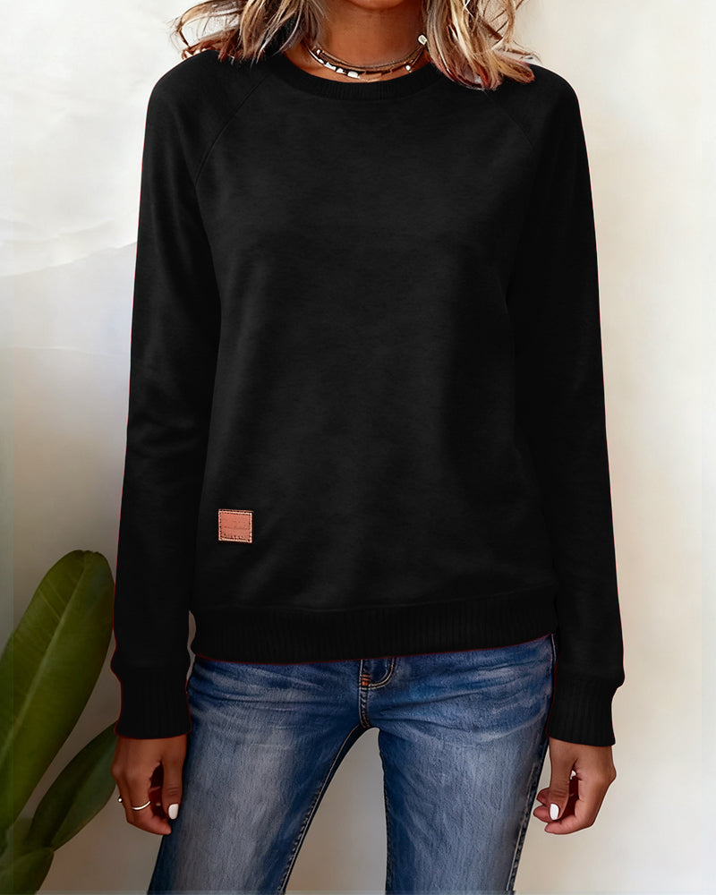 Round Neck Fashionable Casual Sweatshirt
