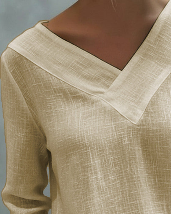 Stylish V-Neck Off-The-Shoulder Top