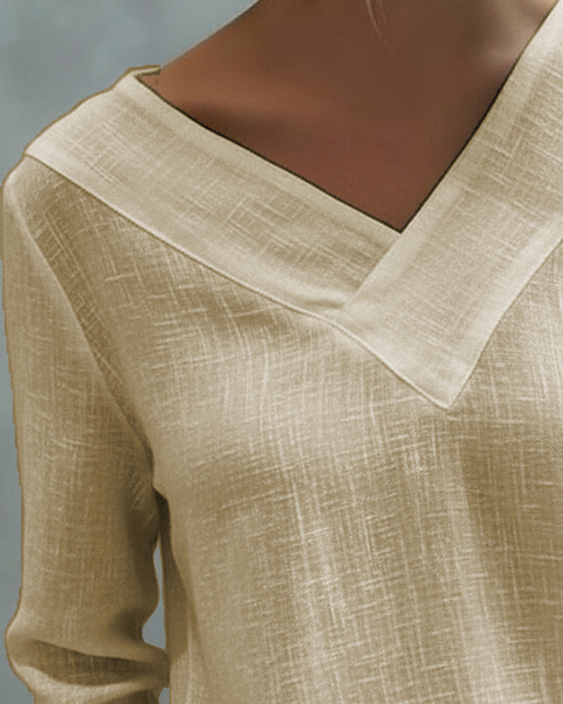 Stylish V-Neck Off-The-Shoulder Top