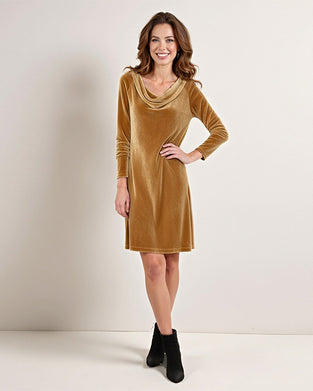 Fashionable Cowl Neck Dress