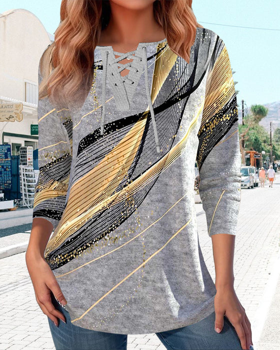 Creative striped print top