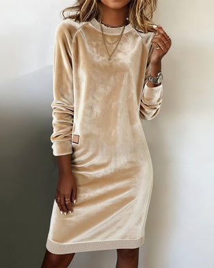 Fashionable Round Neck Long Sleeve Dress