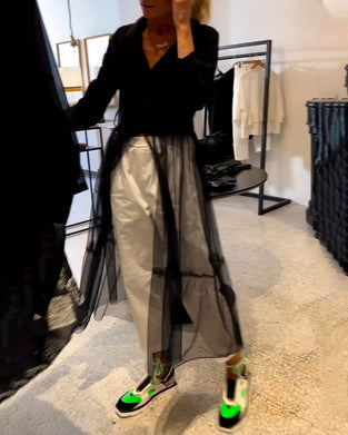 Fashionable Flowy Mesh Long Shirt