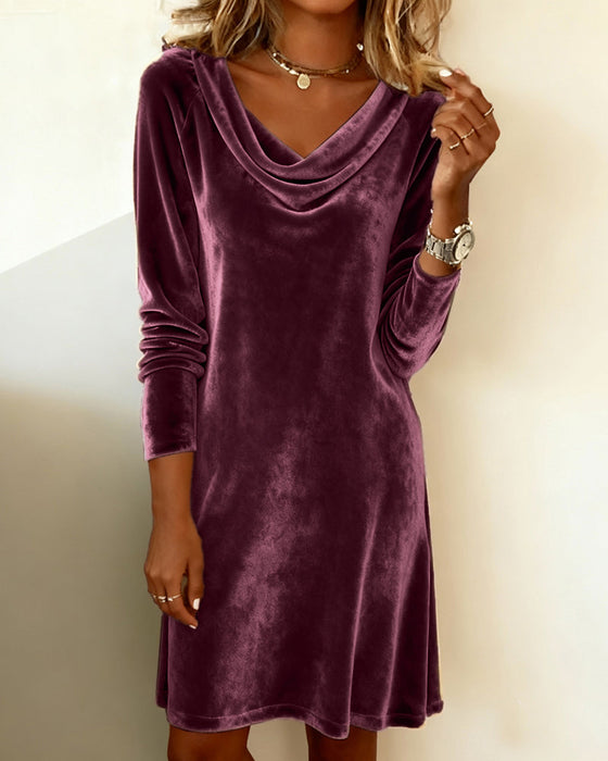 Fashionable Cowl Neck Dress