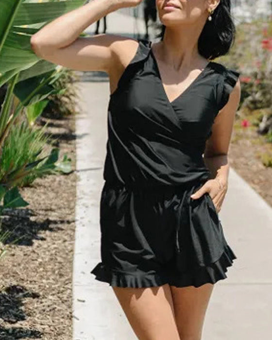 One-piece swimsuit with built-in bra