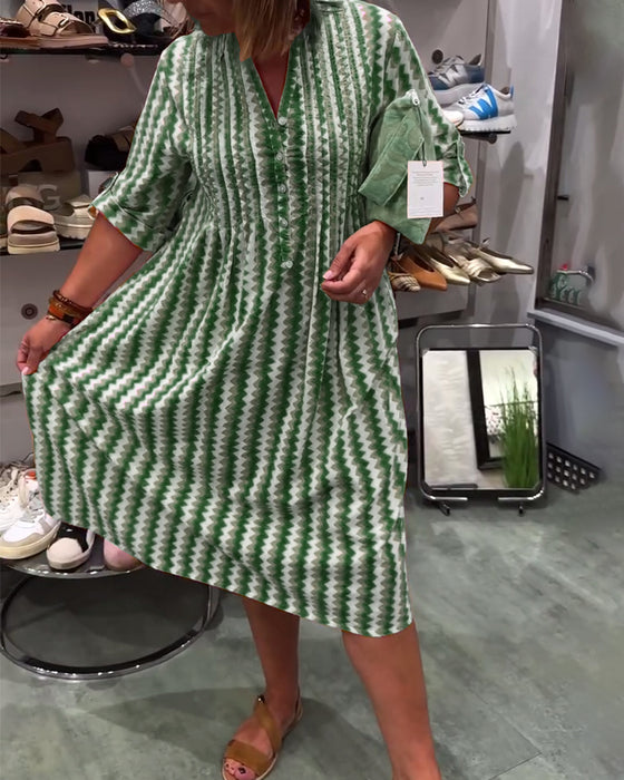 Wave Print Dress