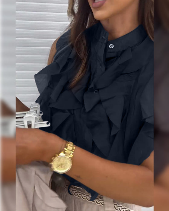 Designer Ruffle Sleeveless Tank Top