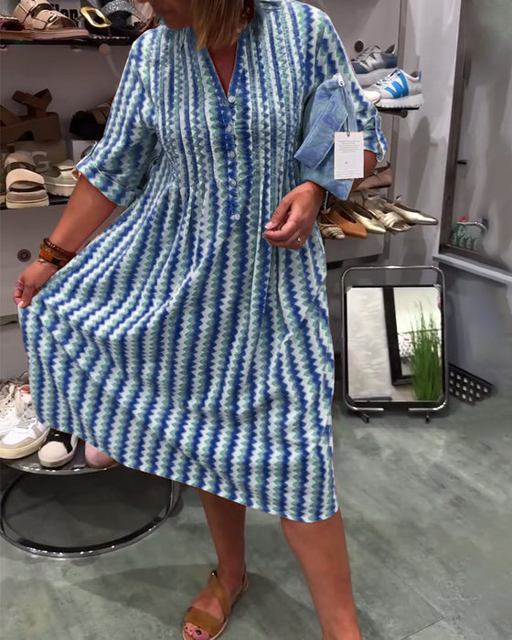 Wave Print Dress