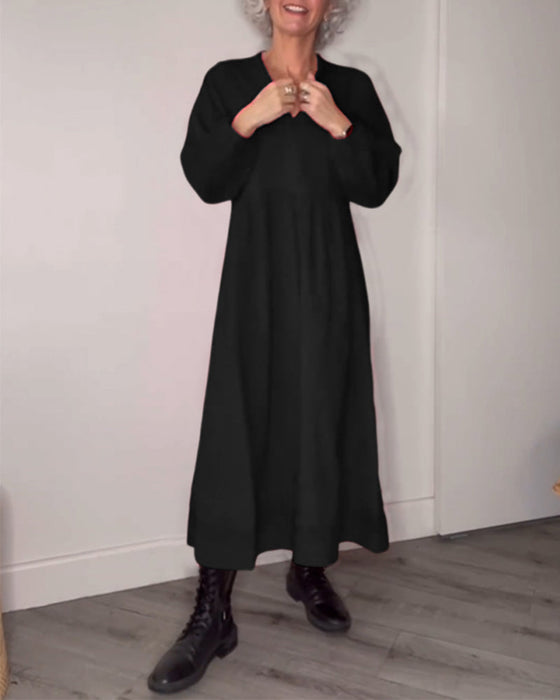 V-neck Elegant Long Sleeve dress