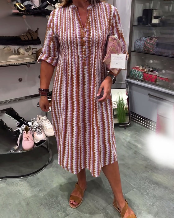 Wave Print Dress