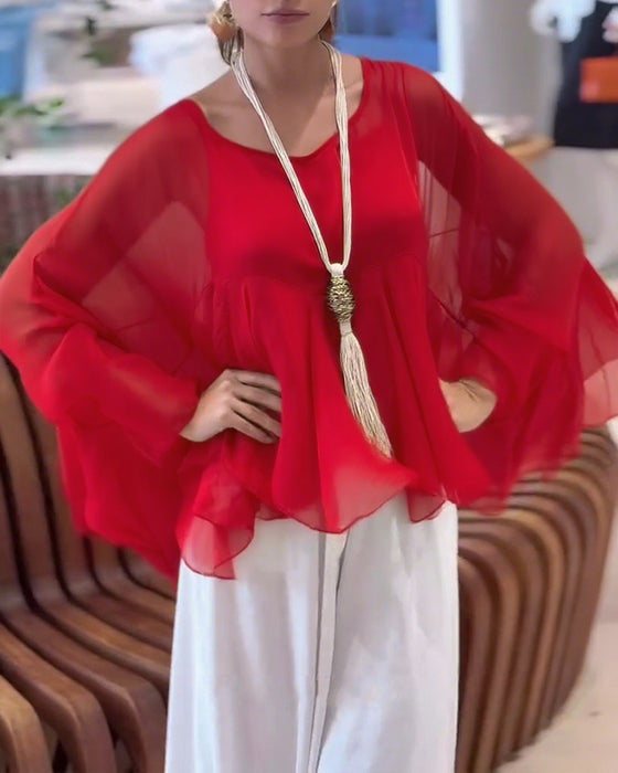 Temperament Solid Color Fashionable Blouse