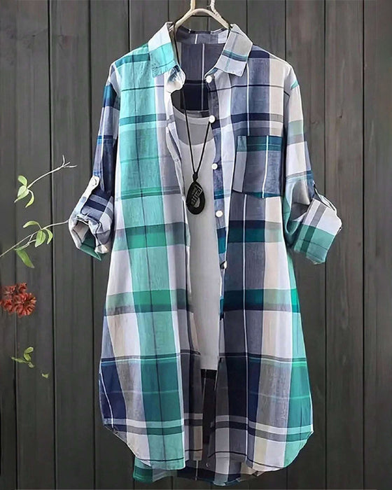 Casual Plaid Contrast Shirt