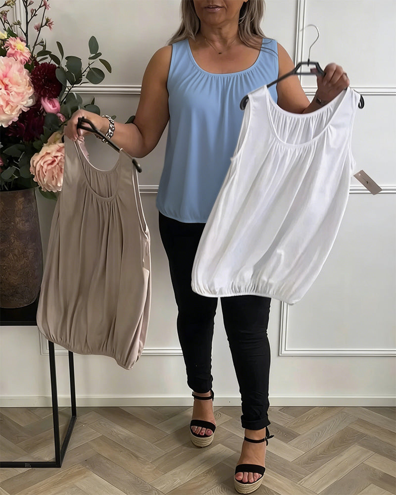 Bulit In Bra U-neck Casual Tank Top