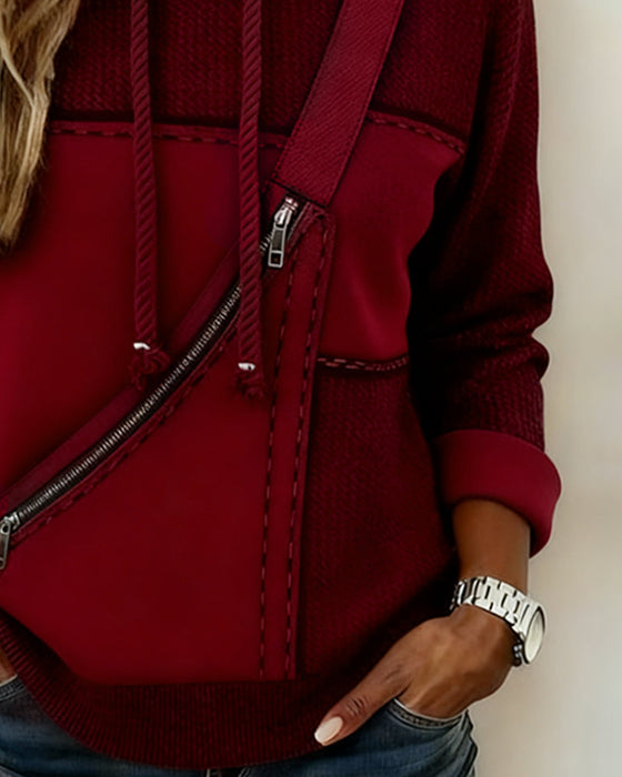 Stylish Color-Blocked Hoodie