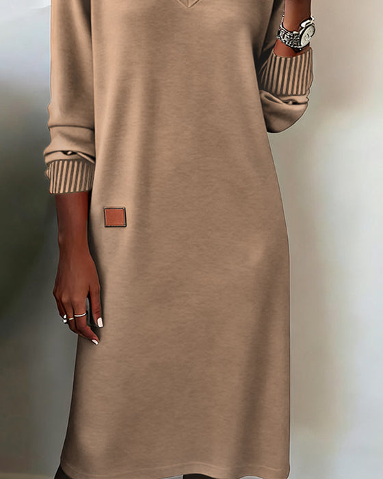 V-Neck Stylish Sweater Dress