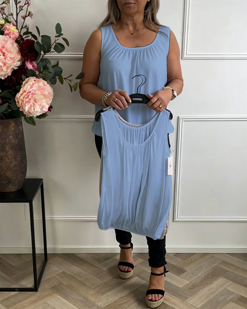 Bulit In Bra U-neck Casual Tank Top