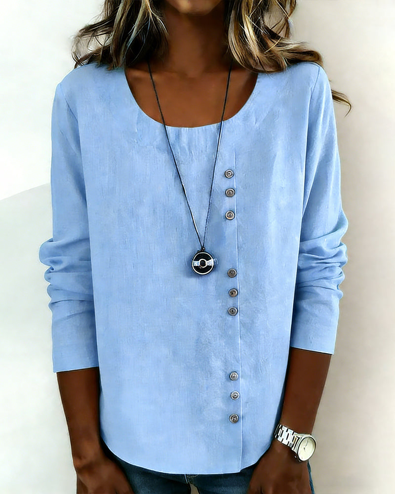 Round Neck Long Sleeve Top
