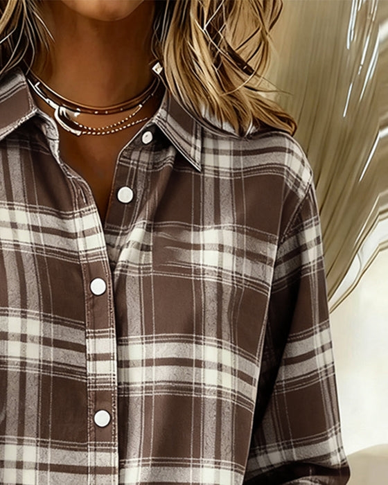 Plaid Lapel Shirt