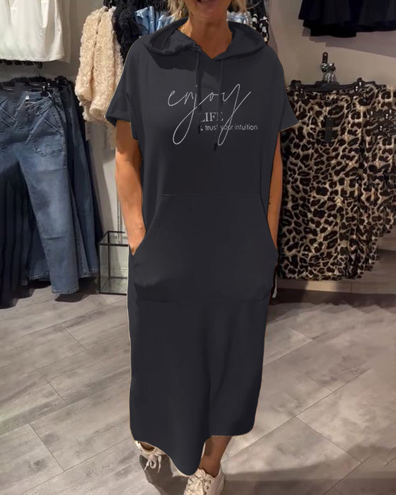 Hooded Casual Drawstring Dress
