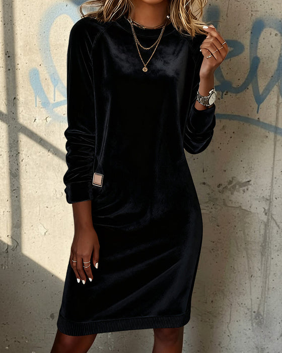 Fashionable Round Neck Long Sleeve Dress