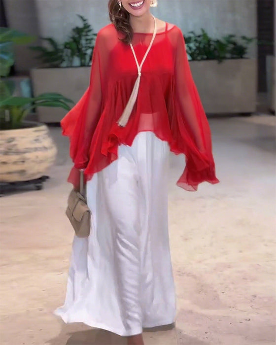 Temperament Solid Color Fashionable Blouse