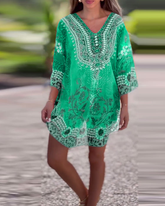 Ethnic Print Blouse